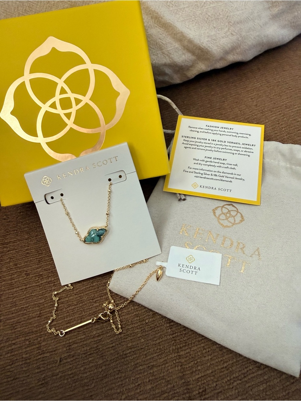 Kendra Scott Abbie Gold Turquoise magnesite Necklace